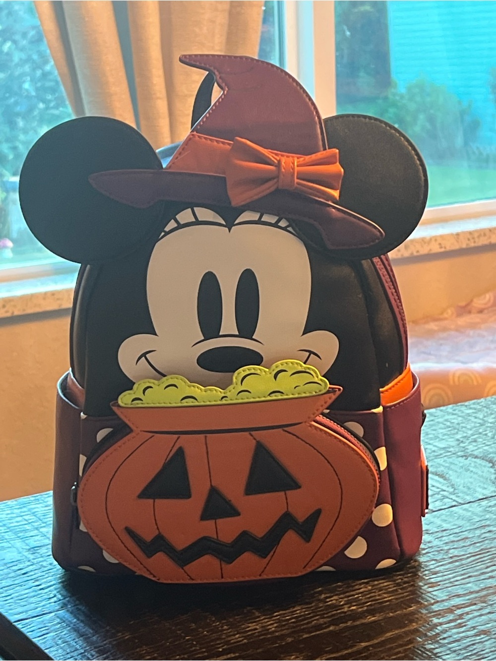 Loungefly Minnie Mouse Witch Mini Backpack in Purple, Orange, Black